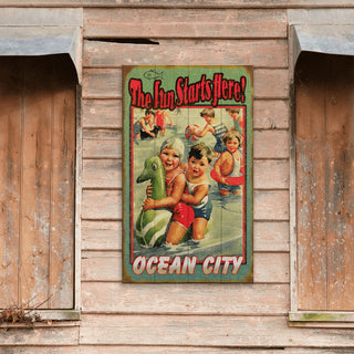 The Fun Starts Here - Wood & Metal Wall Art Wood & Metal Wall Art Meissenburg Designs