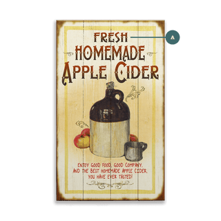 Homemade Apple Cider - Wood & Metal Wall Art Wood & Metal Wall Art Meissenburg Designs Wood 8" x 14"