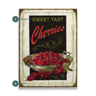 Sweet Tart Cherries - Wood & Metal Wall Art Wood & Metal Wall Art Meissenburg Designs Wood 9" x 12"