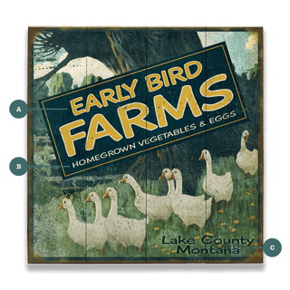 Early Bird Farms - Wood & Metal Wall Art Wood & Metal Wall Art Meissenburg Designs Wood 10.5" x 10.5"