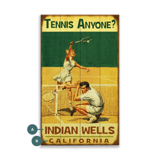 Tennis Anyone? - Wood & Metal Wall Art Wood & Metal Wall Art Meissenburg Designs Wood 8" x 14"