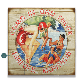 Family Swim Come Relax - Wood & Metal Wall Art Wood & Metal Wall Art Meissenburg Designs Wood 10.5" x 10.5"