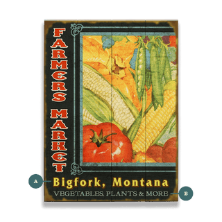 Bountiful Farmer's Market: Personalized - Wood & Metal Wall Art Wood & Metal Wall Art Meissenburg Designs Wood 9" x 12"