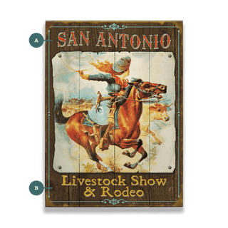 Roping Cowgirl - Wood & Metal Wall Art Wood & Metal Wall Art Meissenburg Designs Wood 9" x 12"