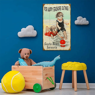 Happy Seashore Outings - Wood & Metal Wall Art Wood & Metal Wall Art Meissenburg Designs