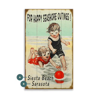 Happy Seashore Outings - Wood & Metal Wall Art Wood & Metal Wall Art Meissenburg Designs Wood 8" x 14"