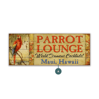 Parrot Lounge- Wood & Metal Wall Art Wood & Metal Wall Art Meissenburg Designs Wood 16" x 7"