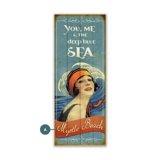 You, Me, and the Deep Blue Sea - Wood & Metal Wall Art Wood & Metal Wall Art Meissenburg Designs Wood 7" x 16"