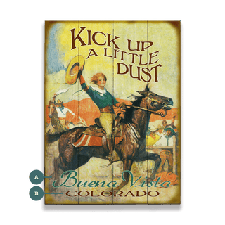 Kick Up A Little Dust - Wood & Metal Wall Art Wood & Metal Wall Art Curtis Publishing Wood 9" x 12"