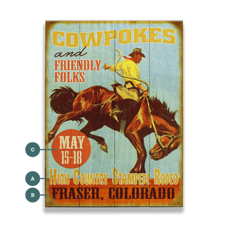 Cowpokes and Friendly Folks - Wood & Metal Wall Art Wood & Metal Wall Art Meissenburg Designs Wood 9" x 12"