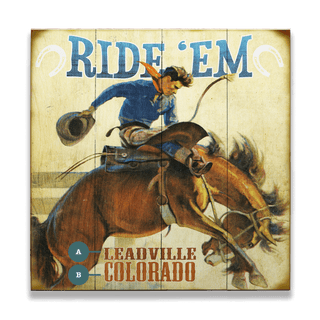 Ride 'Em Cowboy - Wood & Metal Wall Art Wood & Metal Wall Art Meissenburg Designs Wood 10.5" x 10.5"