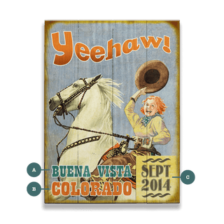 Yeehaw Cowgirl - Wood & Metal Wall Art Wood & Metal Wall Art Meissenburg Designs Wood 9" x 12"