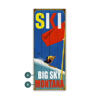 Ski Racer - Wood & Metal Wall Art Wood & Metal Wall Art Meissenburg Designs Wood 7" x 16"