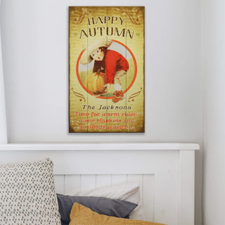 Happy Autumn Pumpkin Picking - Wood & Metal Wall Art Wood & Metal Wall Art Meissenburg Designs