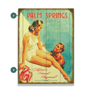 Palm Springs Rest and Pleasure - Wood & Metal Wall Art Wood & Metal Wall Art Meissenburg Designs Wood 9" x 12"
