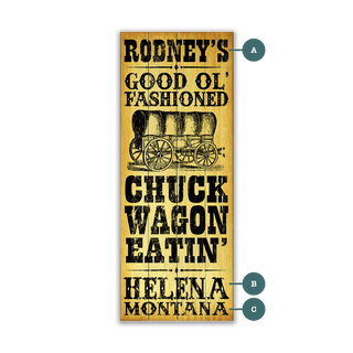 Good Ol' Fashioned Chuck Wagon Eatin' - Wood & Metal Wall Art Wood & Metal Wall Art Meissenburg Designs Wood 7" x 16"