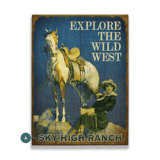 Explore the Wild West - Wood & Metal Wall Art Wood & Metal Wall Art Meissenburg Designs Wood 9" x 12"