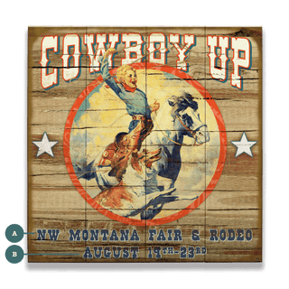 Cowboy Up - Wood & Metal Wall Art Wood & Metal Wall Art Meissenburg Designs Wood 10.5" x 10.5"