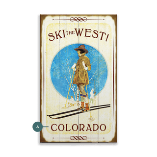 Ski the West! - Wood & Metal Wall Art Wood & Metal Wall Art Meissenburg Designs Wood 8" x 14"