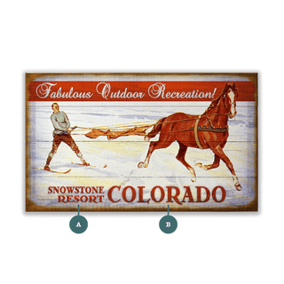 Skijoring Adventure - Wood & Metal Wall Art Wood & Metal Wall Art Meissenburg Designs Wood 14" x 8"
