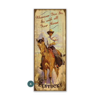 Go with all Your Heart - Wood & Metal Wall Art Wood & Metal Wall Art Meissenburg Designs Wood 7" x 16"