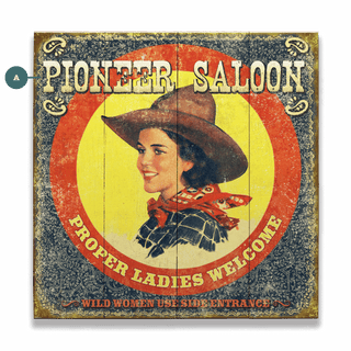 Proper Ladies Welcome - Wood & Metal Wall Art Wood & Metal Wall Art Meissenburg Designs Wood 10.5" x 10.5"