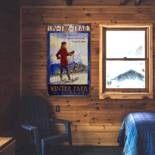 On the Trail Snowshoes - Wood & Metal Wall Art