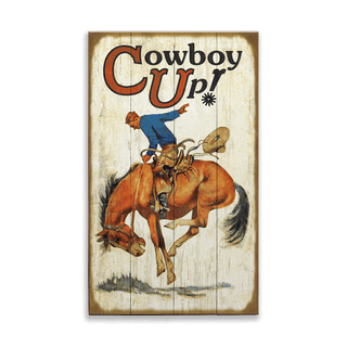 Cowboy Up: Generic - Wood & Metal Wall Art Wood & Metal Wall Art Meissenburg Designs Wood 8" x 14"