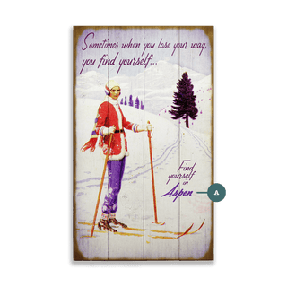 Find Yourself Cross Country Skiing - Wood & Metal Wall Art Wood & Metal Wall Art Meissenburg Designs Wood 14" x 8"