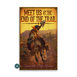 Meet Us At The End Of The Trail - Wood & Metal Wall Art Wood & Metal Wall Art Meissenburg Designs Wood 8" x 14"