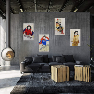 Winter Fashion Postcard: Blue Sweater & Goggles - Wood & Metal Wall Art Wood & Metal Wall Art Meissenburg Designs