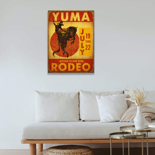 Yellow and Red Rodeo Sign - Wood & Metal Wall Art Wood & Metal Wall Art Meissenburg Designs