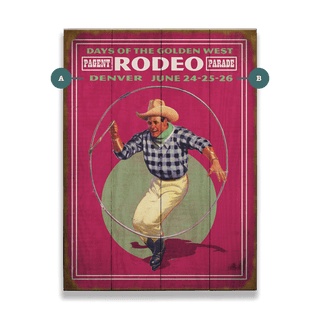 Days of the Golden West Rodeo - Wood & Metal Wall Art Wood & Metal Wall Art Meissenburg Designs Wood 9" x 12"