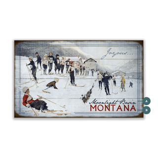 Joyous Skiing - Wood & Metal Wall Art Wood & Metal Wall Art Meissenburg Designs Wood 14" x 8"