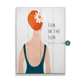 Fun in the Sun Swimcap Lady - Wood & Metal Wall Art Wood & Metal Wall Art Meissenburg Designs Wood 9" x 12"