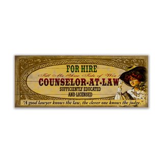 Legal Office - Counselor-at-Law: Female (Generic) - Wood & Metal Wall Art Wood & Metal Wall Art Meissenburg Designs Wood 16" x 7"