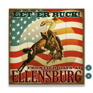 Let 'Er Buck - Wood & Metal Wall Art Wood & Metal Wall Art Meissenburg Designs Wood 10.5" x 10.5"