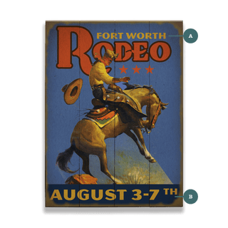 Bronco Rodeo - Wood & Metal Wall Art Wood & Metal Wall Art Meissenburg Designs Wood 9" x 12"