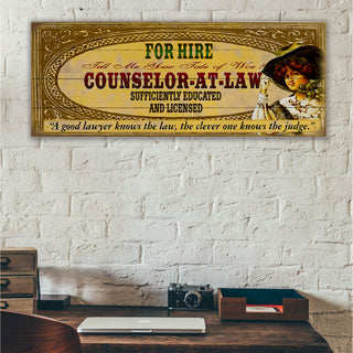 Legal Office - Counselor-at-Law: Female (Generic) - Wood & Metal Wall Art Wood & Metal Wall Art Meissenburg Designs