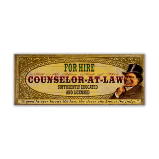 Legal Office - Counselor-at-Law: Male (Generic) - Wood & Metal Wall Art Wood & Metal Wall Art Meissenburg Designs Wood 16" x 7"