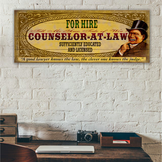 Legal Office - Counselor-at-Law: Male (Generic) - Wood & Metal Wall Art Wood & Metal Wall Art Meissenburg Designs
