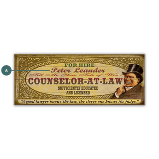 Legal Office - Counselor-at-Law: Male (Personalized) - Wood & Metal Wall Art Wood & Metal Wall Art Meissenburg Designs Wood 16" x 7"