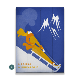 Magical Mountain Sledding - Wood & Metal Wall Art
