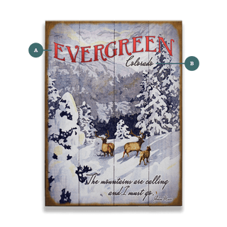 Winter Elk: The Mountains are Calling - Wood & Metal Wall Art Wood & Metal Wall Art Meissenburg Designs Wood 9" x 12"