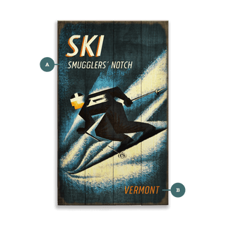 Retro Alpine Racer - Wood & Metal Wall Art Wood & Metal Wall Art Meissenburg Designs Wood 8" x 14"