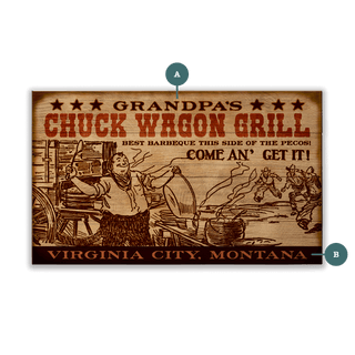 Chuck Wagon Grill - Wood & Metal Wall Art Wood & Metal Wall Art Meissenburg Designs