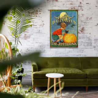 Witch’s Flight and Pumpkin Light - Wood & Metal Wall Art Wood & Metal Wall Art Meissenburg Designs