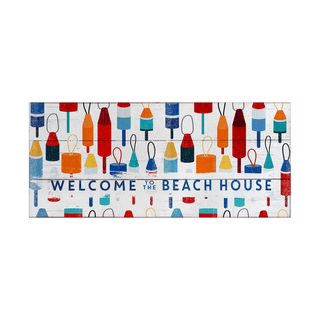 Beach House Buoy Welcome: Generic - Wood & Metal Wall Art Wood & Metal Wall Art Meissenburg Designs Wood 24" x 10.5"