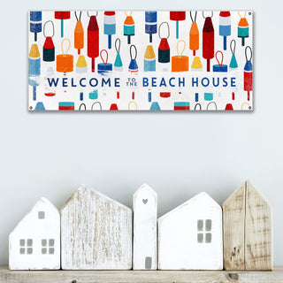 Beach House Buoy Welcome: Generic - Wood & Metal Wall Art Wood & Metal Wall Art Meissenburg Designs