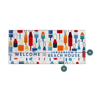 Beach House Buoy Welcome: Personalized - Wood & Metal Wall Art Wood & Metal Wall Art Meissenburg Designs Wood 24" x 10.5"